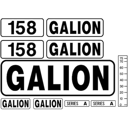 Aftermarket New Decal Set for Galion Model 158 Series A Machines MAE30-0218
